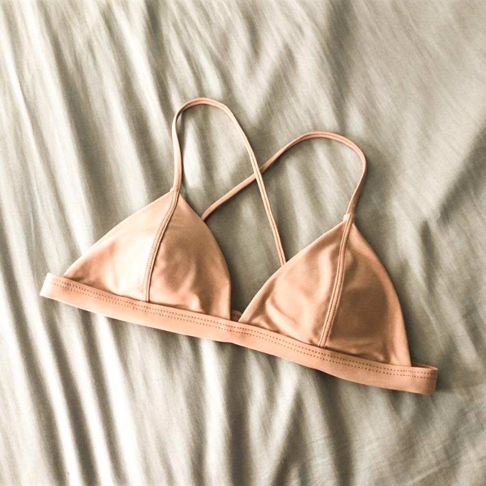 Shein light pink mauve bikini top